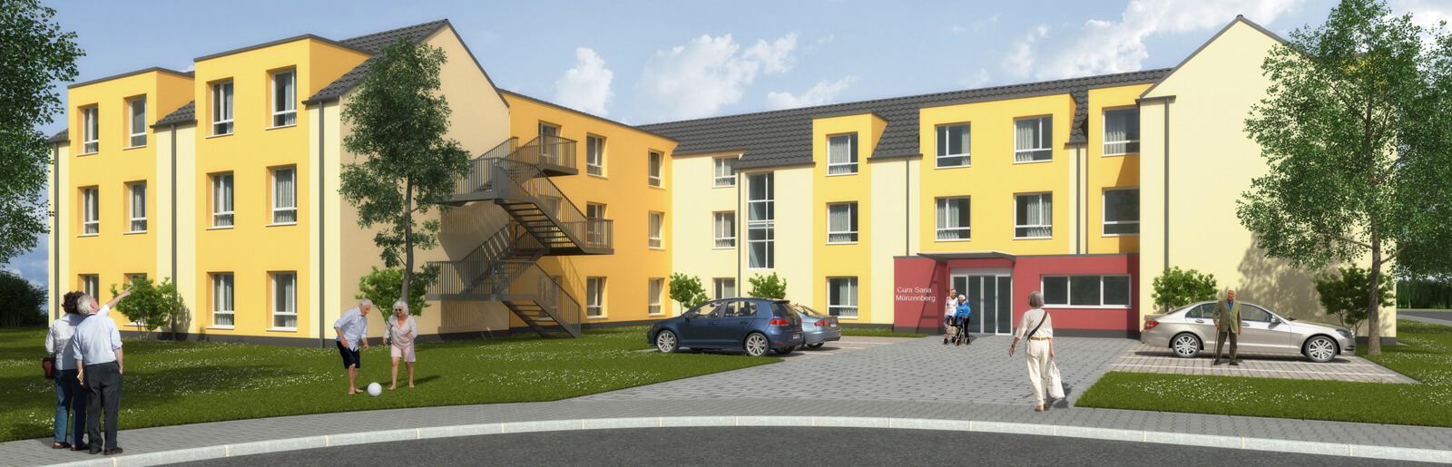 Neubauprojekt Seniorenzentrum Müenzenberg - 3D-Visualisierung