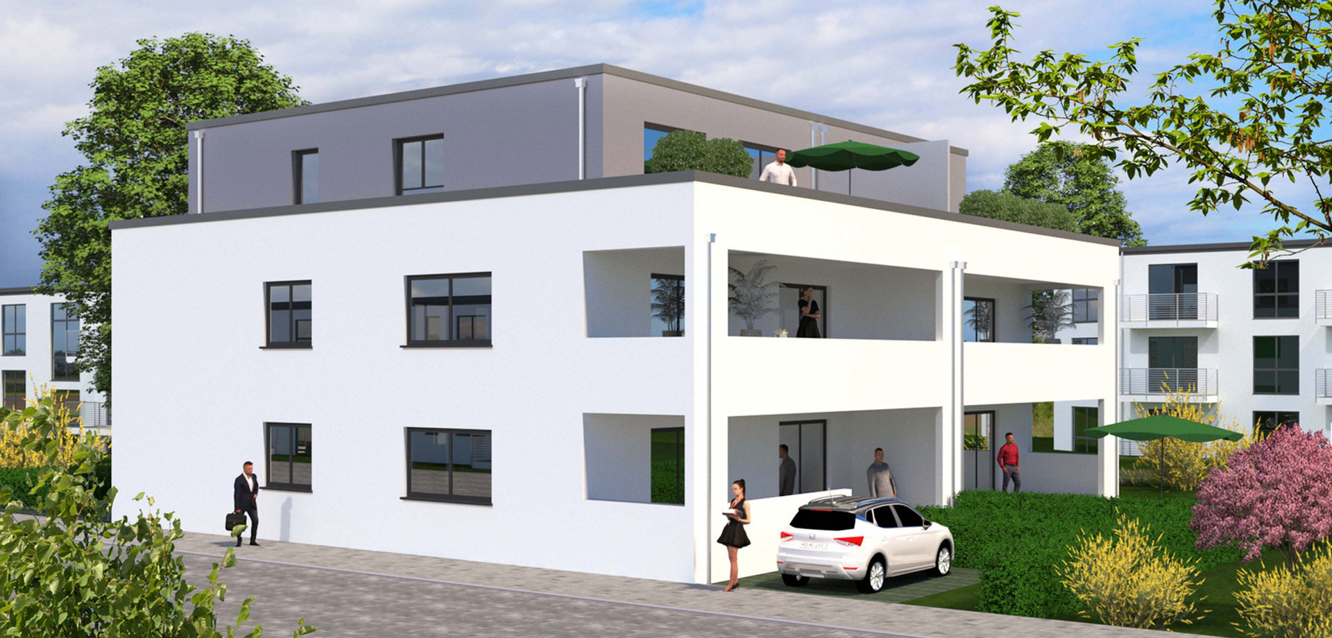 Neubauprojekt Sofienstraße Nussloch - 3D-Visualisierung